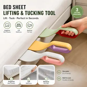 2-in-1 Mattress Lifter & Sheet Organizer with Lint/Shedding Hair Remover - Portable Bed Wedge Riser Suitable for Pregnant Women, Elderly, Pet Hair Removal Tool, Labor-Saving Bed Aid for Home, Dorms, Bed Frame