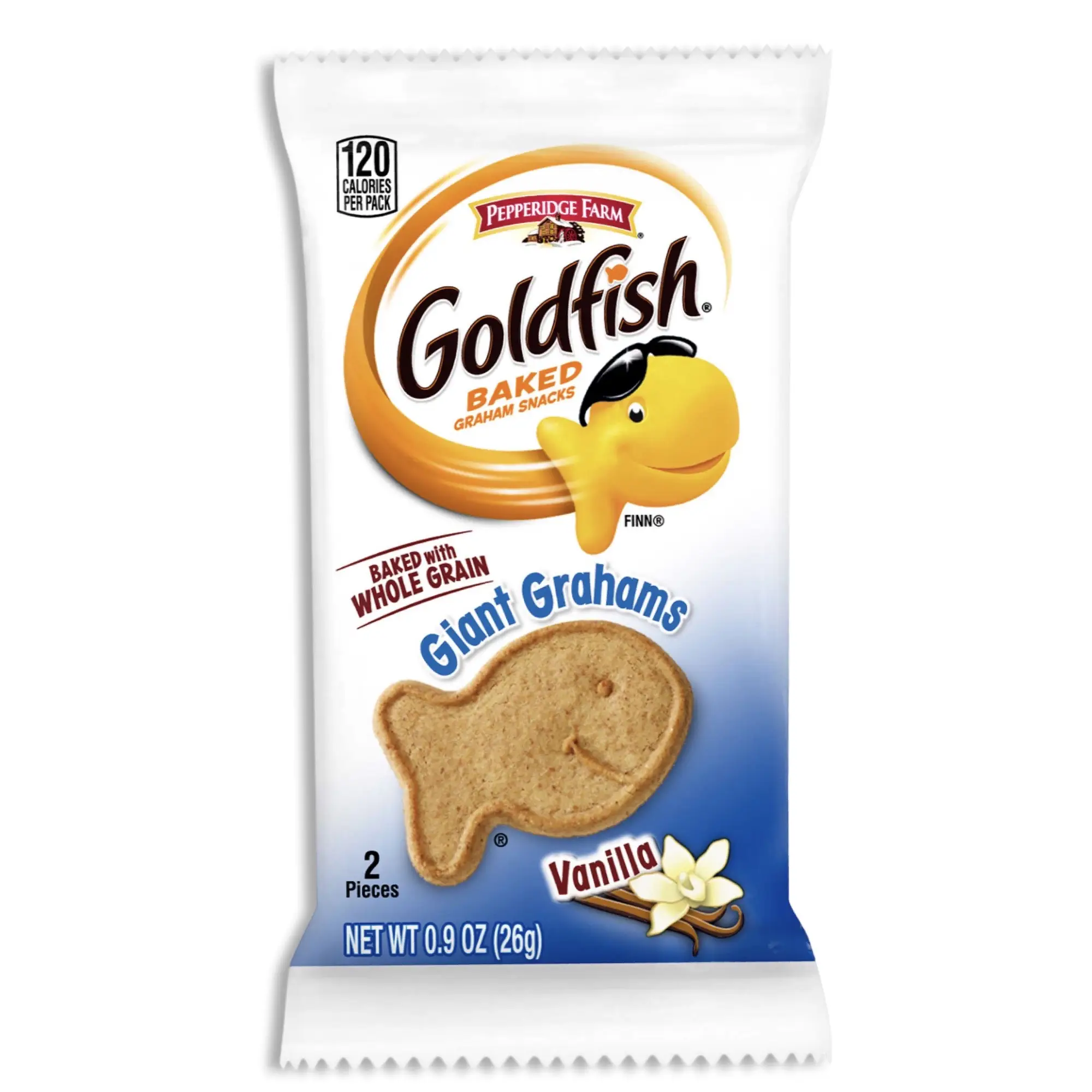 Goldfish Giant Grahams Shaped Vanilla Goldfish | .9 oz, 15 Pack