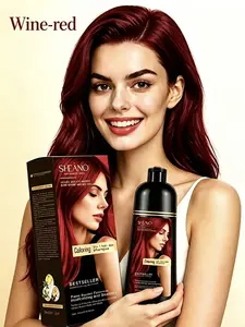 2026 Hair Color Trends: SHEANO Burgundy 3-in-1 Color-Protecting Shampoo  | Gray Coverage | Nourishing and Long-Lasting Color