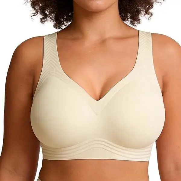 Summer Airly Lightlined Fix-Cup Jelly Bra – Breathable Seamless Wireless Full Coverage, Plus Size Friendly Jelly Bra