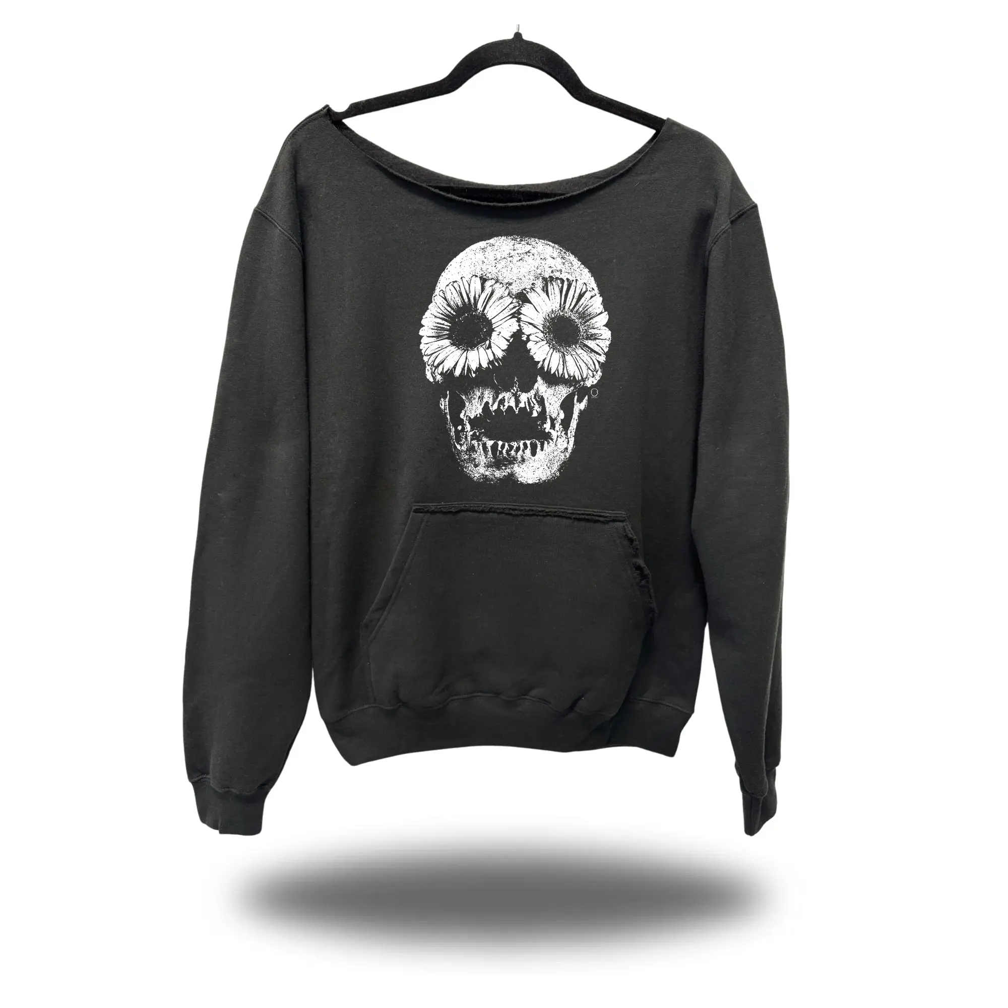 Men's Dead Daisies Road Rash Diamond Cross Wide-Neck Sweatshirt, Menswear Long Sleeve Casual Tops for Small Sizes, Unisex