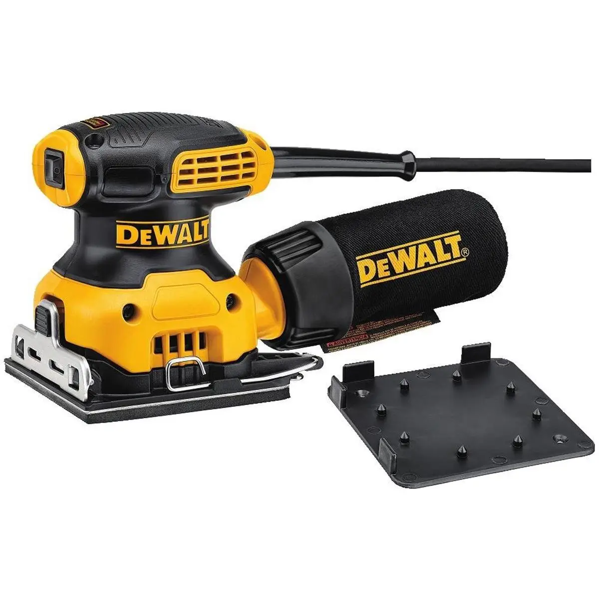 DEWALT DWE6411 Portable Orbital Polisher Power Tool - 0.25 in. Sheet Finish Sander, 2.3 A Motor, Included Handle, for Wood Finishing Tasks