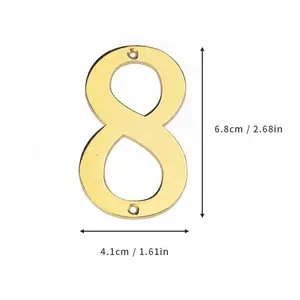 1PC Metal House Number Elegant Gold Style 0-9 Digits 2.76in Durable for Front Door & Mailbox New Home Gift House Number Plate