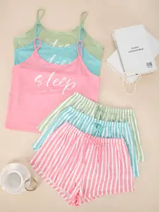 Women's Sleepwear Set, Pajama Loungewear, Breathable Skin-Friendly Soft Fabric, Comfortable Casual Home Wear, Sleeveless Tank Top & Shorts, All Seasons