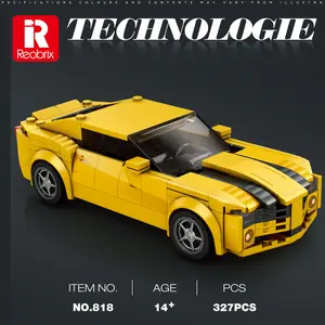 Reobrix 818 Sports Car Model Building Blocks Set for Camaro, 327 PCS Racing Car Model Building Blocks kit, MOC Super car Building Brick, Construction Vehicle Toys Gift for Kid Adult