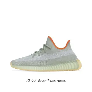 Soft Sage Green Stretchy Breathable Textured Jacquard Woven Knit Upper With Orange Collar Trim Translucent Pale Lime Wavy Foam Thick Midsole Fashion Knit Sneakers for Men Women Daily City All Day Commute Outfit