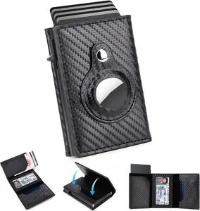 Men's Slim Wallet - Carbon Fiber Compatible, ID Window, Cash Slot, Holds 9-14 Cards, Minimalist Design for Christmas Gifts Driving Licenses Compact