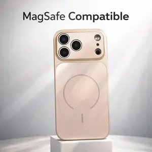 Magnetic Matte Glass iPhone Case for iPhone 17 Pro Max 16 15 14 , Anti-Fingerprint Ultra-Thin Shockproof Full Coverage Cover, TPU + PC + AGC Glass