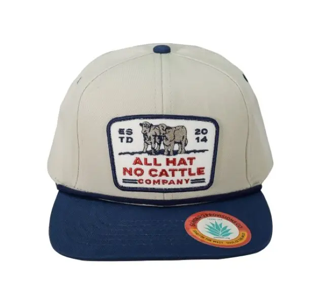 Sendero Provisions Co. All Hat No Cattle Adjustable Snapback Hat (Off white)