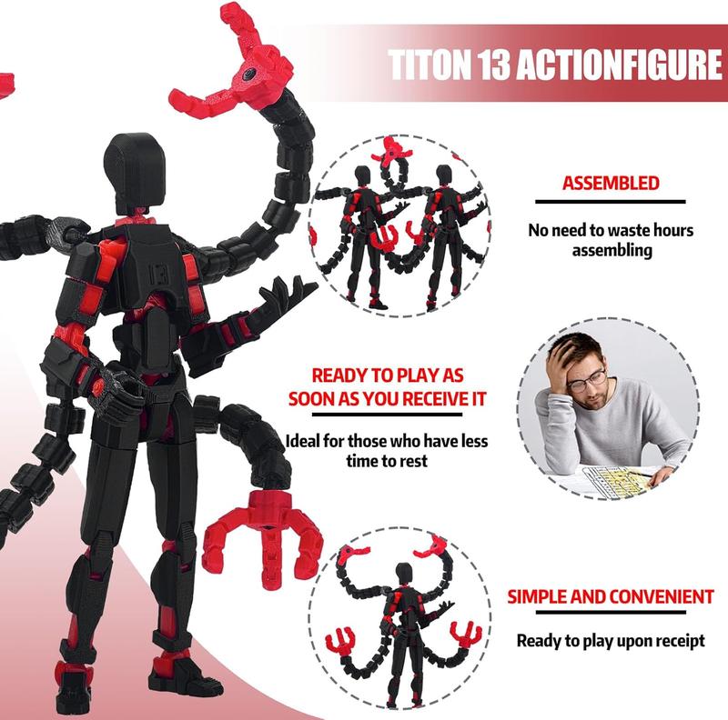 T13 Nova Action Figure 3D Printed Multi-Jointed Movable Robot 5.5 Inch Assembled Desktop Decoration for Game Enthusiasts