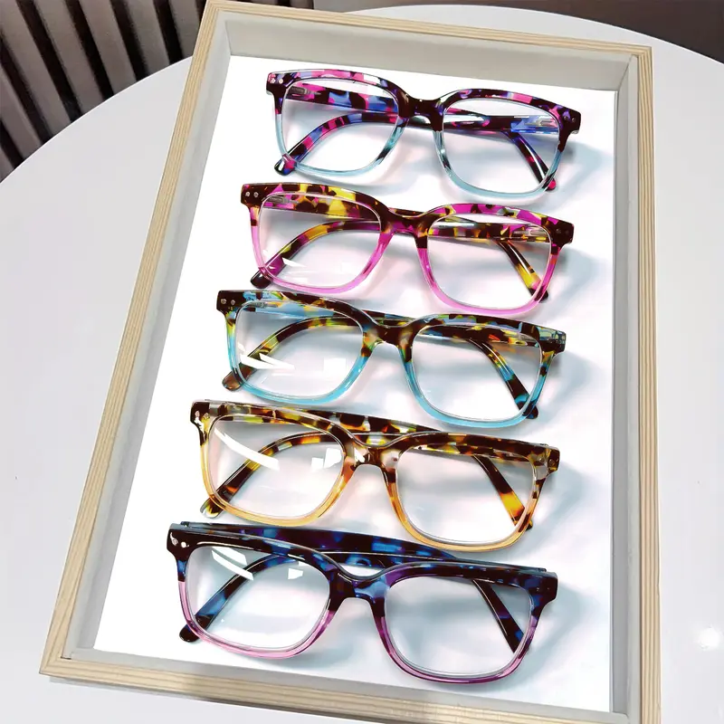 5 pairs of retro cat-eye anti-blue light reading glasses  display picture 1