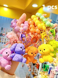 Colorful Beaded Dog Keychain Mother's Day Letter Dog Cartoon Cute Style, Back-To-School Gift for Women and Kids, Car Keys Phone Strap, Keychain Surprise Collectibles