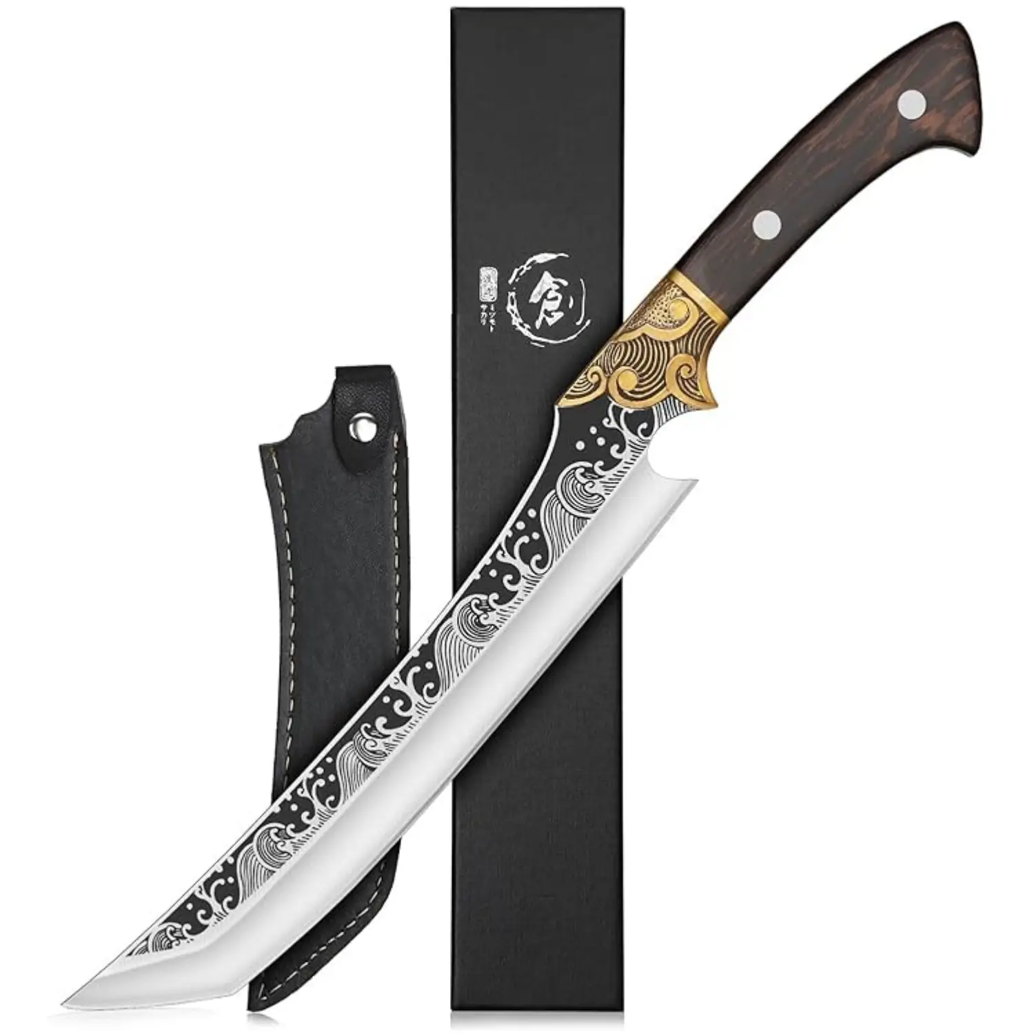 Purple Dragon Slicing Carving Knife 8.86" Brisket Knives Sharp Japanese Steel Sheath Included Full Tang Ergonomic Handle Design Christmas gift,Perfect