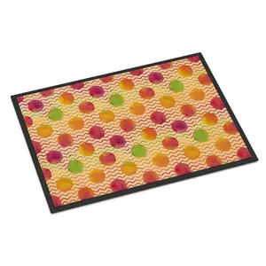Watercolor Rainbow Dots and Sqiggles Indoor or Outdoor Mat 24x36 BB7514JMAT