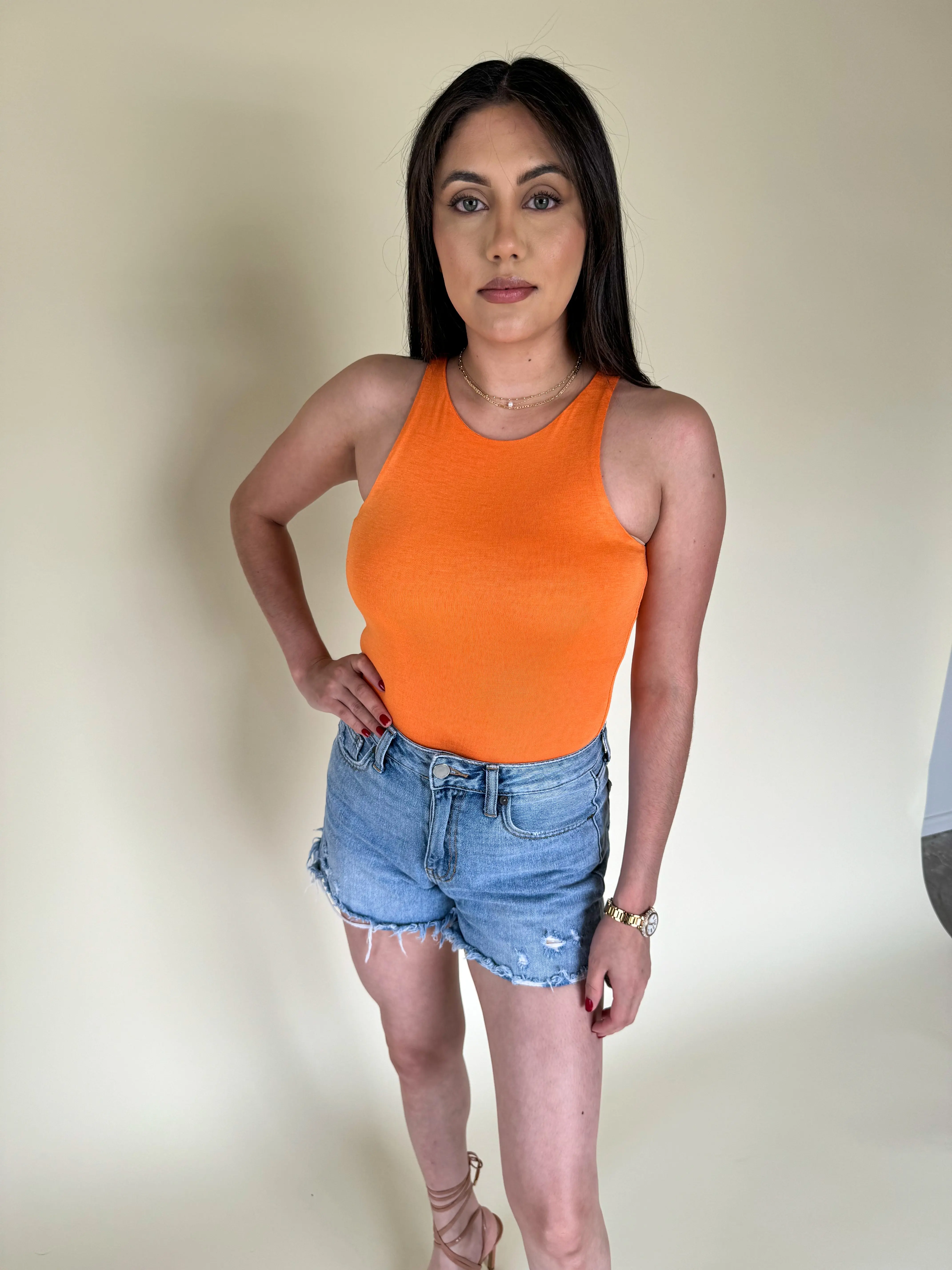 Brooklyn Tank Bodysuit *Orange*