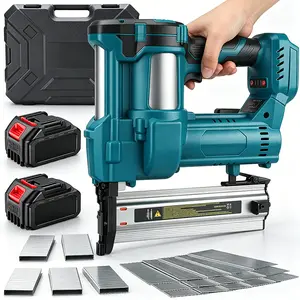 Cordless Brad Nailer, includes 2 sets of 21V rechargeable batteries, No. 18 flat-head brads (BK F30/40/50 438K and less length), comes with nails, suitable for woodworking and furniture restoration fathersdaygift