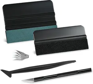 Car Window Tint Installation Kit - Vinyl Wrap Tools With Felt Squeegee, Micro Squeegee, Razor Blade Knife