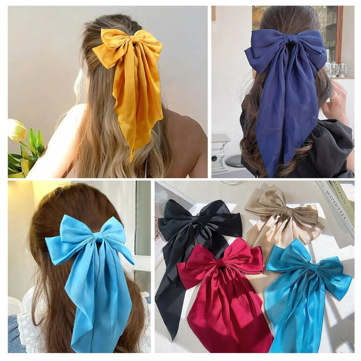 Bundle of Vintage Hair Accessories Bows Barrettes 10 Pack Bow Clips Vintage Hair Clip 15×7.5 Inch Large Hair  main image 4