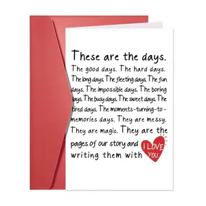 1pc Valentines Day Card for Him Her, Romantic Valentines Day Card for Husband, Valentine's Day Card Gifts for Boyfriend, Anniversary Card Gifts for Men, Birthday Cards for Women, Love Card, Positive Message Card, Custom Message Card
