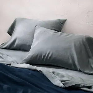 King 100% Linen Pillowcases Mineral Blue - Casaluna King 100% Linen Pillowcases Mineral Blue - Casaluna
