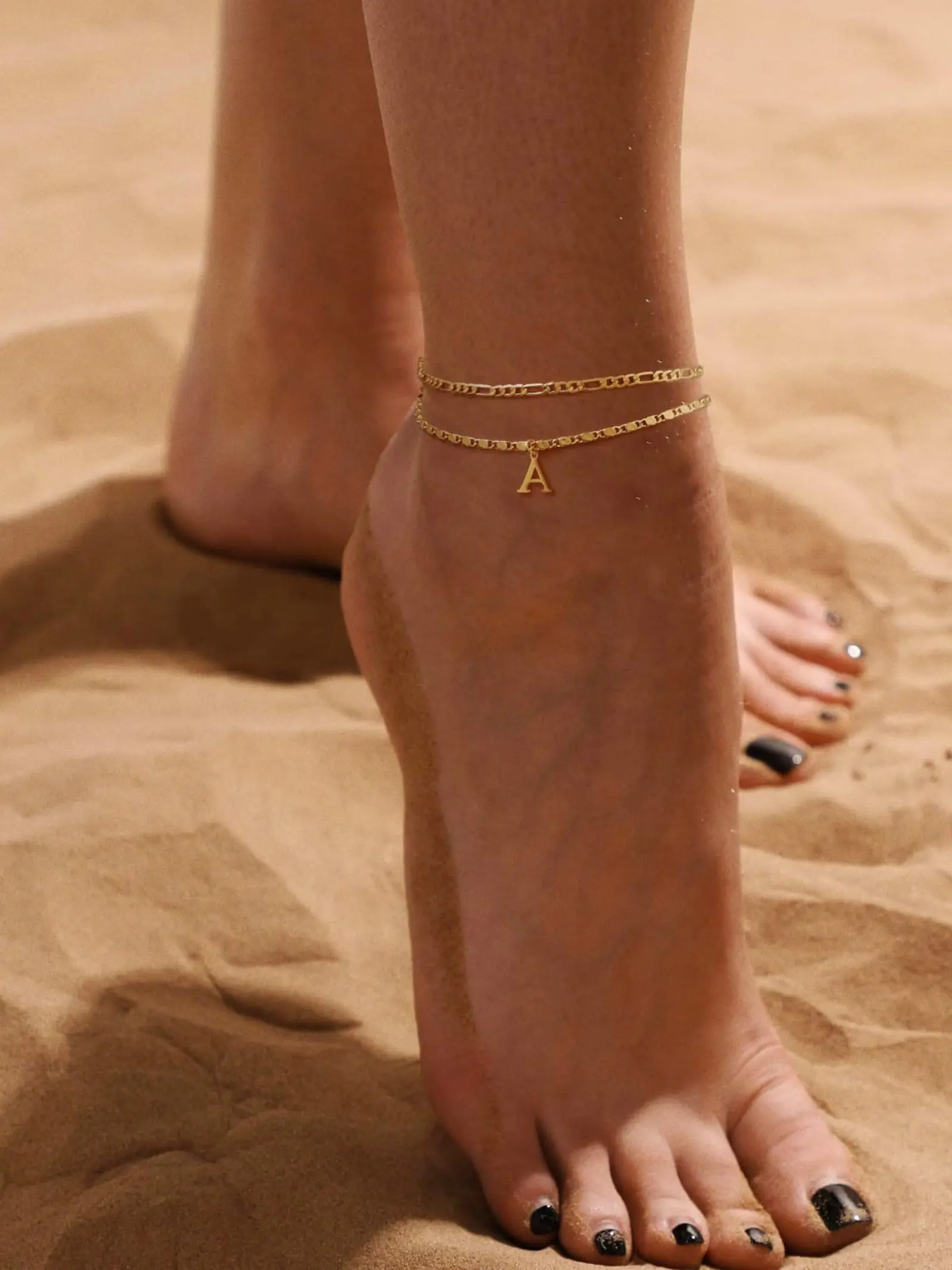 Women's Elegant 26 Letter Pendant Anklet, Fashionable Durable Design, Ideal Daily Wear Accessory, Copper Material, All Seasons, Fashionable Jewelry, Versatile Accessory, Elegant Fashion Accessories