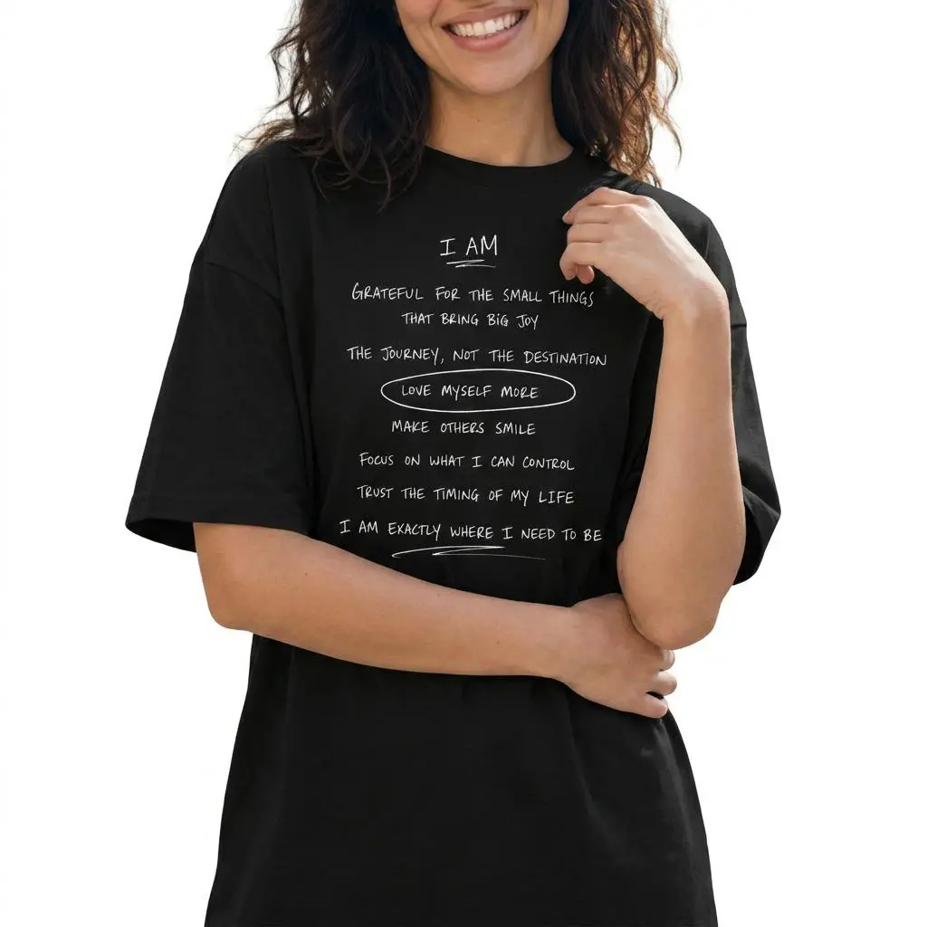 Self Love Affirmation Shirt Women Plus Size Inspirational Quote Graphic Tee