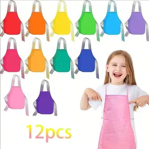 12/24pcs Painting Aprons, Artists Smocks For Kitchen, Classroom,Community Event, Crafts And Art Painting Activity
