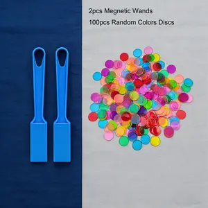 2pcs Bingo Stick And Disc Set With 100 Colorful Discs, Ideal For Large Group Games, Family Game Nights, Counting And Sorting Activities, Science Projects, Board Game Accessories - Perfect For a Birthday, Christmas, New Year's Party Housey-housey Game Set