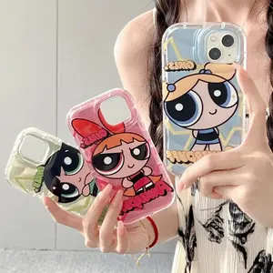 Cute Cartoon Powerpuff Girls Phone Case for IPhone 16 15 14 13 12 11 Pro Max Shockproof and Drop-proof Protective Cover