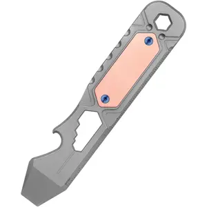 Otacle 2 EDC Ti Bottle Opener, Pry Bar with Metric Ruler, Multi-sized Hex Wrench and Pocket Clip(Gray)