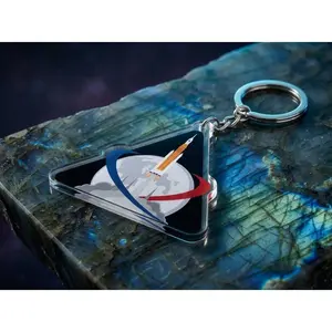Space Rocket Moon Launch Keychain, Artemis Mission Keyring, Astronaut NASA Gift, Galaxy Bag Charm