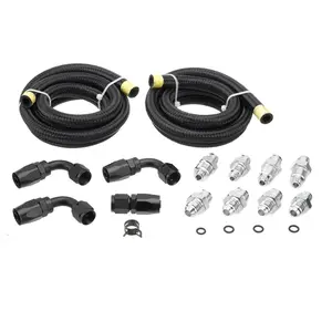 Power Steering Pump Hose Kit for LS Swap Pressure Return Line LS1 LS3 Universal Aluminum Adapter Fittings