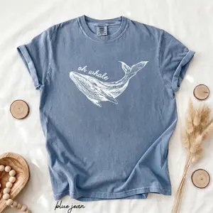 Comfort Colors Oh Whale T-Shirt, Funny Whale Pun Graphic Tee, Vintage Marine Life Shirt, Ocean Lover Gift, Coastal Nautical Unisex Top