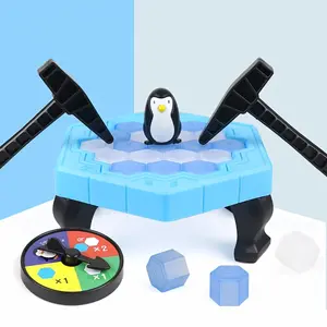 Penguin ice-breaking toy, save the penguin toy, family game penguin trap board game, penguin ice impact penguin ice block rescue interactive game, the first gift for children (color random)