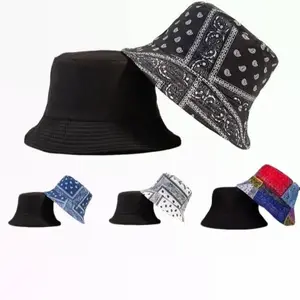 Bandanna Paisley Bucket Hat Cap for Men and Women - Double-Sided Fisherman's Cap made of Cotton stylish headwear