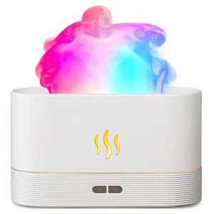 USB Powered Colorful Night Light Humidifier, USB Colorful Night Light Humidifier, USB Night Light Humidifier, Colorful Flame Aroma Diffuser with 7 Changing Colors