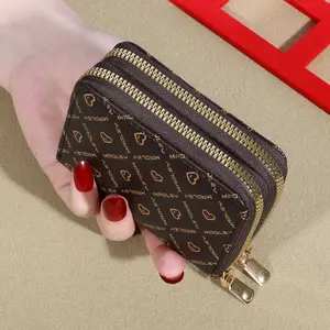 New Fashion Heart-Shaped Pattern Wallet | Women's Trendy Zipper Card Holder | Casual Versatile Short Wallet & Card Organizer for Daily Use