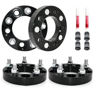 4 Pack 5x114.3mm Wheel Spacers for TJ XJ Explorer Mustang, 1" Thick Forged Hubcentric Tire Spacer, 1/2x20 Thread Studs & 82.5mm Centric Bore, 5x4.5 Hub Centric Wheel Adapters
