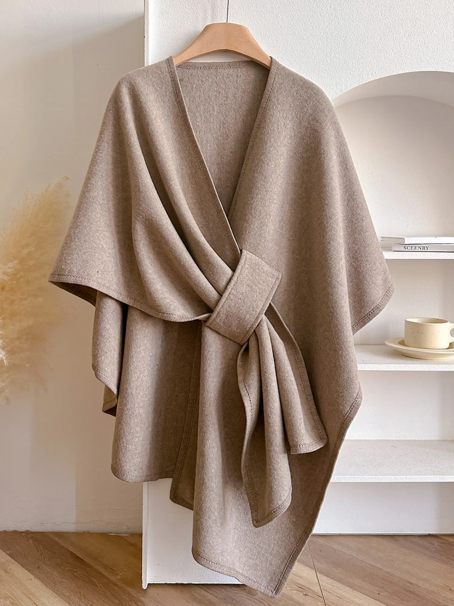 Women's Fashion Simple Solid Color Shawl, Elegant Scarf, Scarf Wrap, Perfect Gift Choice for Women, Suitable for Autumn Winter Daily Wear, Trendy Solid Shawl