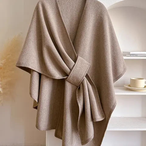 Women's Fashion Simple Solid Color Shawl, Elegant Scarf, Scarf Wrap, Perfect Gift Choice for Women, Suitable for Autumn Winter Daily Wear, Trendy Solid Shawl