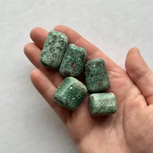 Medium Tumbled Pink and Green Ruby in Fuchsite from India