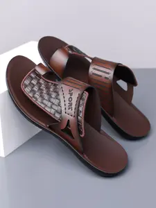 Men's Summer New Arrival Sandals, Letter Print Decorative Straw Texture, Trendy Fashion Non-Slip Thin Sole Beach Shoes
