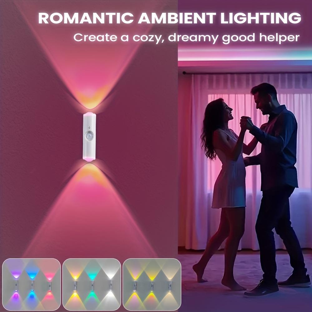 3/4 Pack Smart LED Night Light with Motion Sensor USB Rechargeable 7 Ambient Colors RGB Color Changing Cabinet Decor for Bedroom Bathroom Stairs,gift Dimmable 3/4 Pack Smart LED Night Light with Motion Sensor USB Rechargeable 7 Ambient Colors RGB Color Changing Cabinet Decor for Bedroom Bathroom Stairs,gift Dimmable