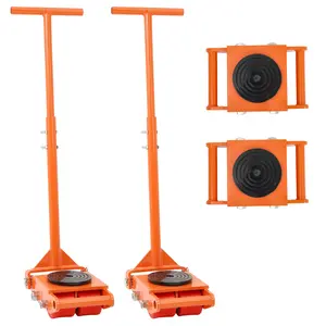 Heavy Duty Machinery Mover, 4-Wheel Industrial Skate Dolly with 360° Swivel Casters, 6-12 T Capacity, Non-Slip Tray for Equipment, Pallets, Jobsite Boxes - Rugged Steel Construction for Factories