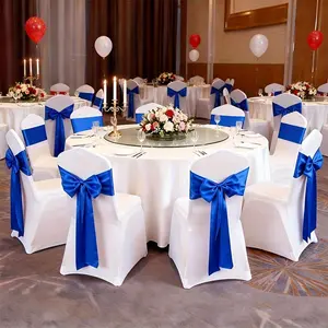 10/100Satin Ribbons Chair Backs for Party, Wedding, Banquet, Valentine's Day, Birthday, Baby Baptism, Hotel Events, Graduation Ceremonies Decorations