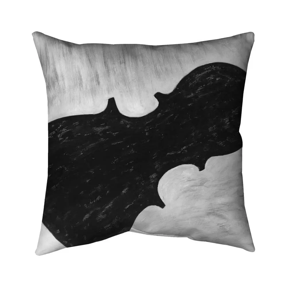 360 Stand Violin Shape Outdoor Throw Pillow, 20x20in UV-Resistant Polyester Print Music Motif, Water Resistant Durable Bedroom/Patio Indoor/Outdoor Home Decor Cushion (Model 5542-2020-MU24-1), Water Resistant Cushion