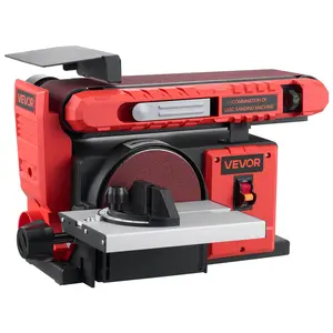 VEVOR 6" Disc Sander & 4" x 36" Belt Sander, 400W Professional Belt Disc Sanders Combo with 0 - 45° Adjustable Worktable & Dust Collection Port for Woodworking, Knife Sharpening, DIY Crafting
