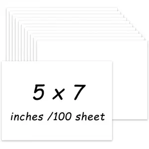 White Cardstock 5 x 7, 100 Pack Cover Cardstock Paper, 74lb/200GSM Heavyweight Blank Cards for Wedding Invitations, Thankyou Cards, Postcards