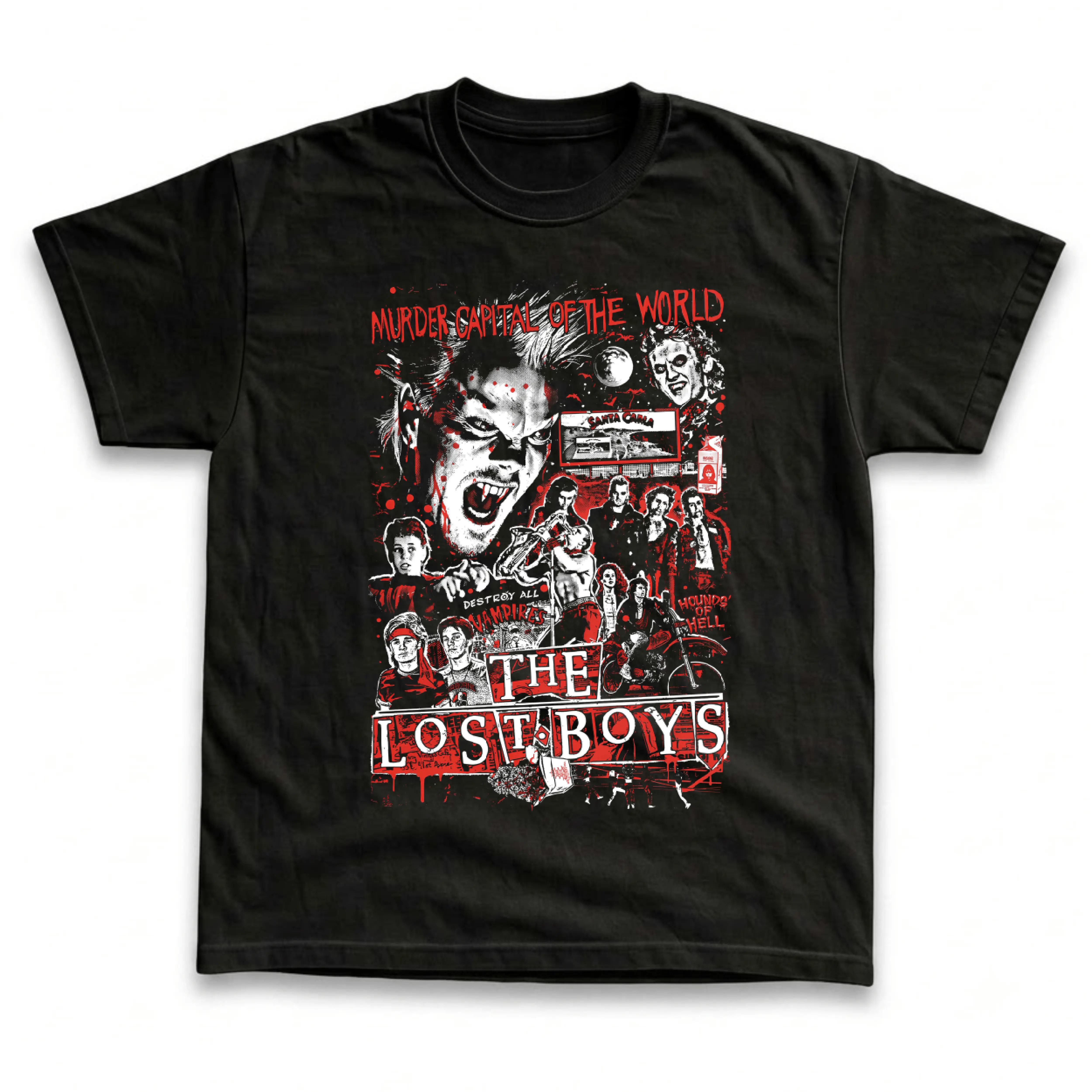 Gildan Men's and Women's T-Shirt, Vintage The Lost Boys Graphic Tee, Kiefer Sutherland David Vampire Horror Movie Shirt, 80s Cult Classic Fan Gift, Gothic Aesthetic Retro Grunge Streetwear, Spooky Halloween Costume Outfit