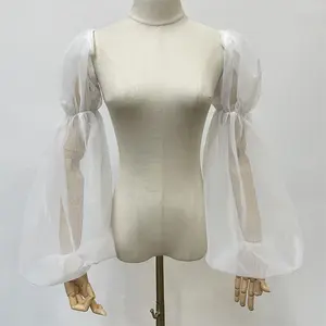 Detachable Sleeves, Bridal Sleeves, Wedding Sleeves, White Tulle Puffy Sleeves, Removable Sleeves For Bride Elegant Fabric